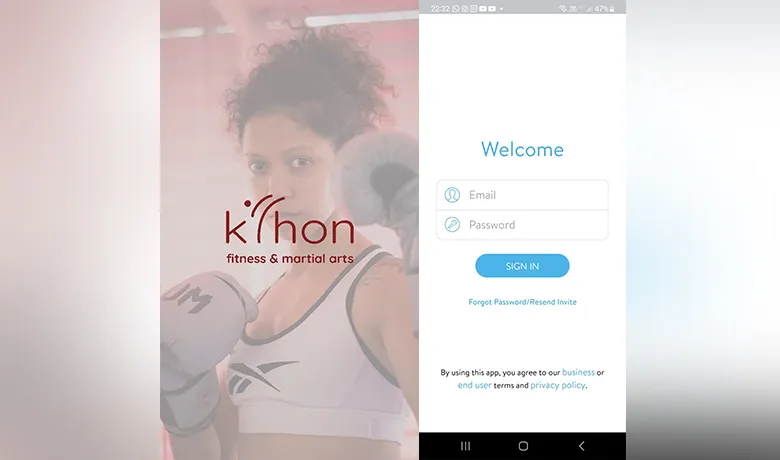 Interface do app Kihon