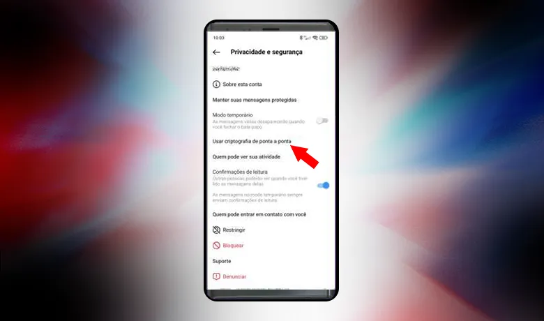 Passo cinco para ativar a criptografia de ponta a ponta no Instagram