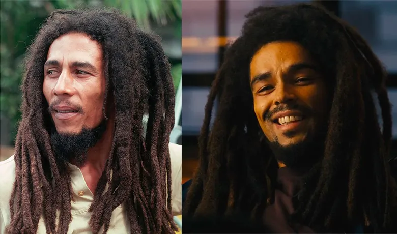 O ator Kingsley Ben-Adir como Bob Marley