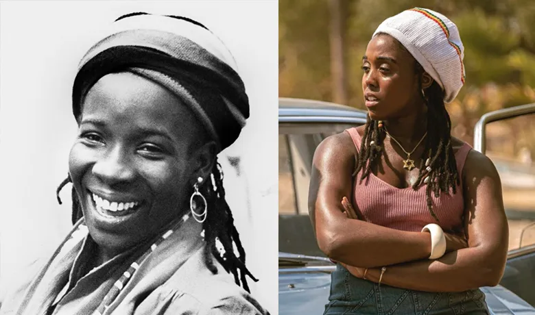 L'actrice Lashana Lynch dans le rôle de Rita Marley