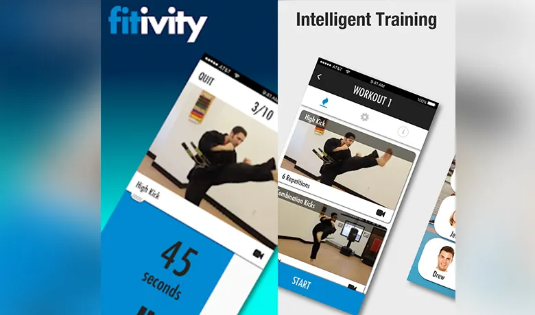 Interface do app Karate Training