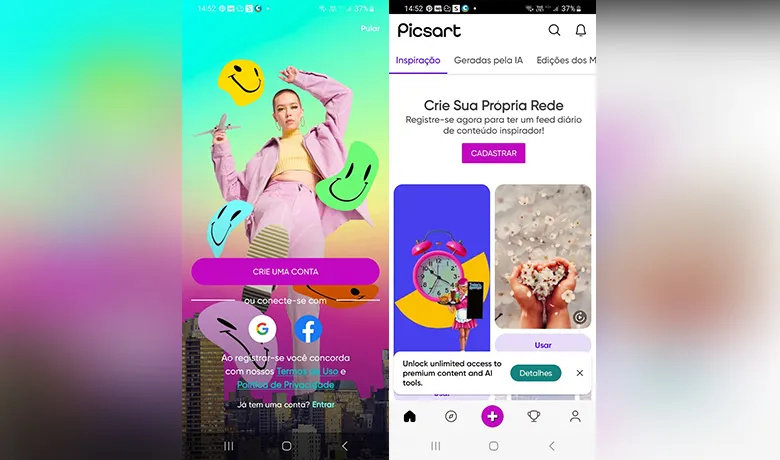 PicsArt interface