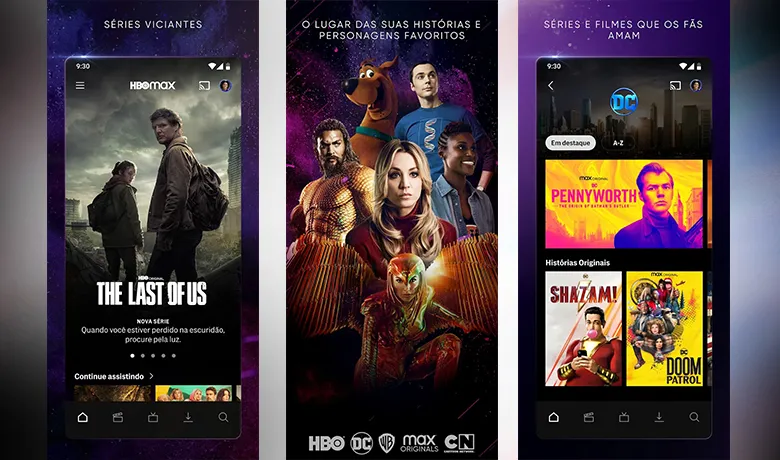HBO Maxアプリのインターフェース