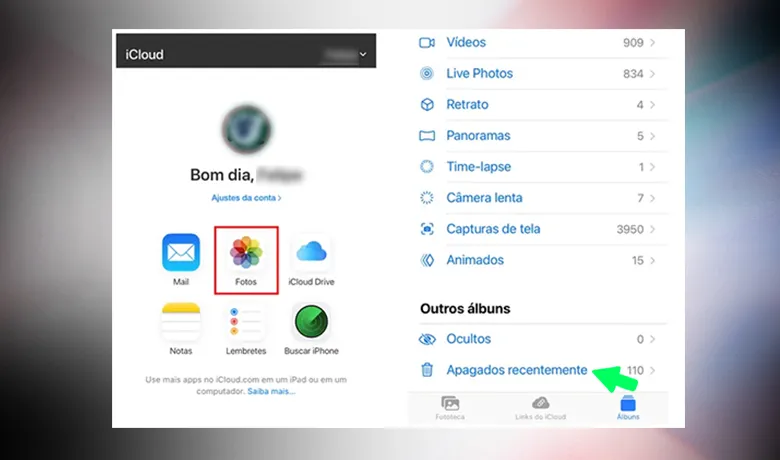 En el iPhone, tendrás que ir al sitio web de iCloud