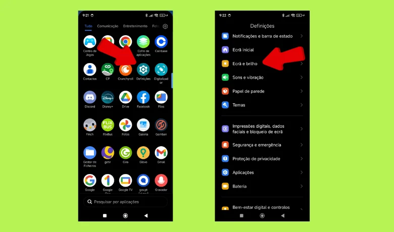 Primer paso para ampliar la fuente en Android