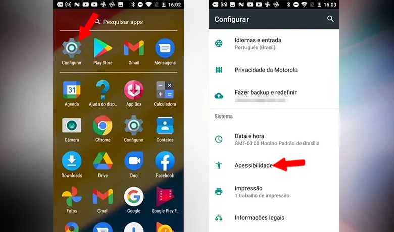 Primeiro passo para aumentar a letra no Android