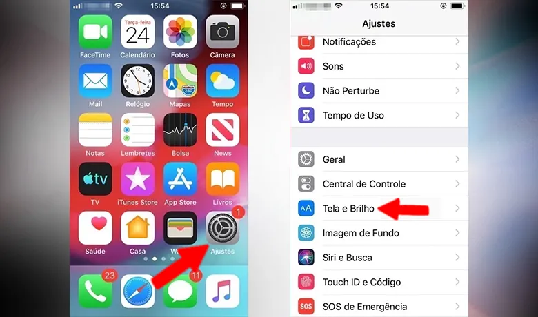 Primer paso para ampliar la fuente en iOS