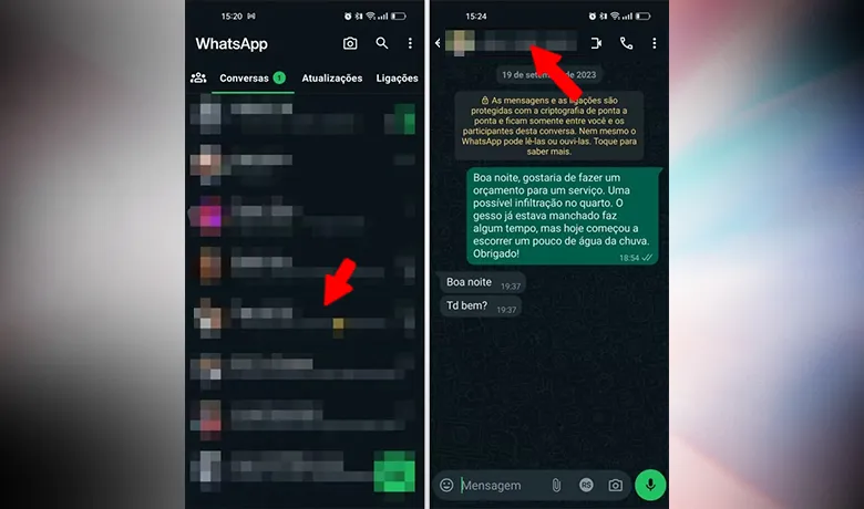 Open the Whatsapp application