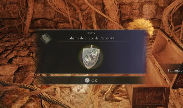 Captura de um talismã em Elden Ring