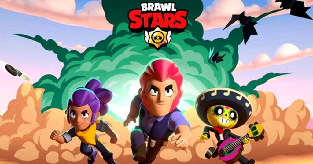 ゲームのカバー画像にあるゲーム Brawl Stars の主要キャラクター