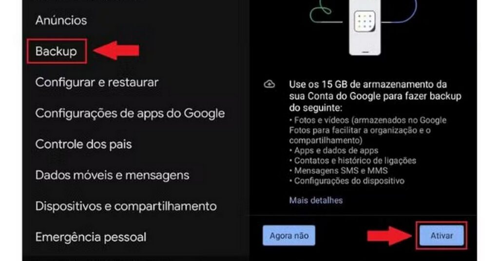 La imagen muestra la forma correcta de hacer copias de seguridad de archivos en su teléfono celular