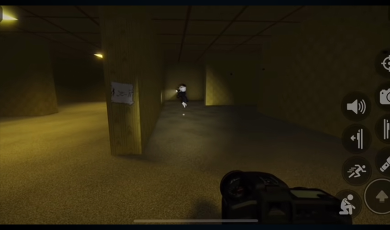 First person empty room depicting a dark hallway.