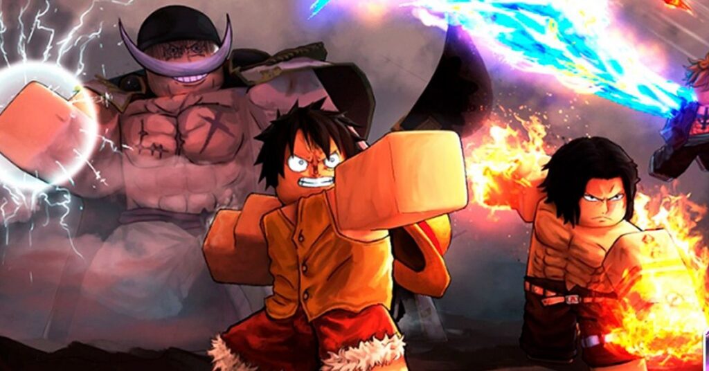 Personajes de anime One Piece con diseño de juego Roblox