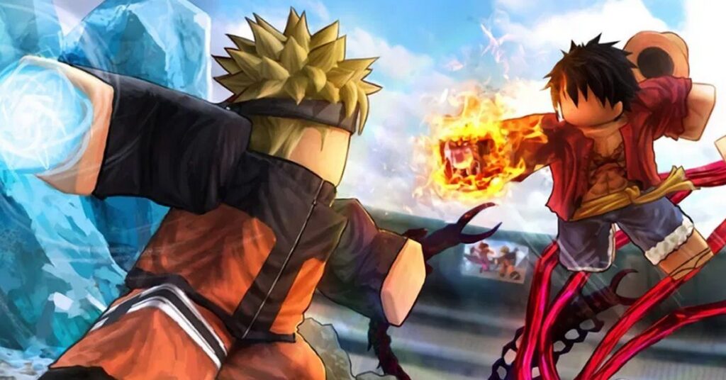 Naruto y Luffy se enfrentan con el diseño del juego Roblox