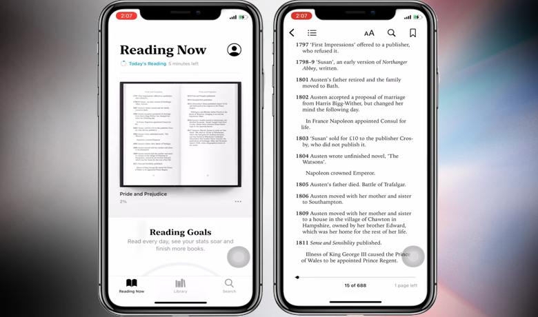 Apple Books アプリのインターフェースのスクリーンショット