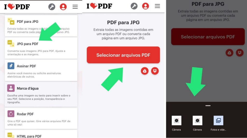 Passo a passo de como transformar foto em PDF