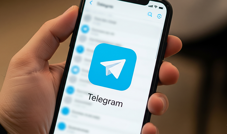 Pessoa segura celular com o app Telegram aberto, representando o tema sobre bloqueio na plataforma.